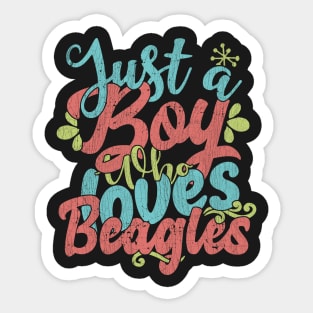 Just A Boy Who Loves Beagles dog Gift graphic Sticker